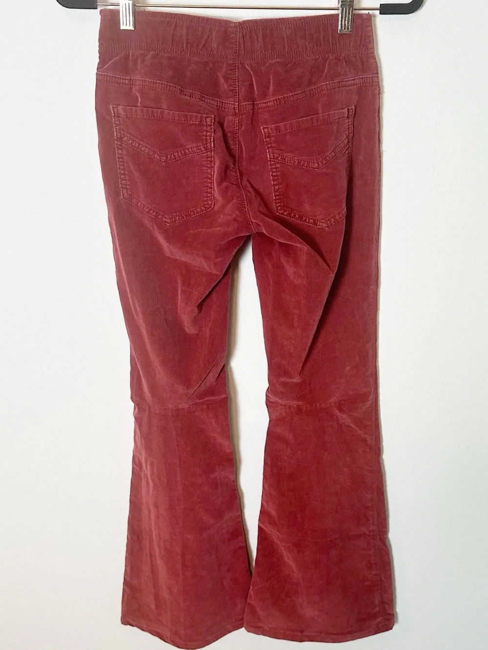 Free People Pull On Corduroy Flare Pants Rose Pink Red 26